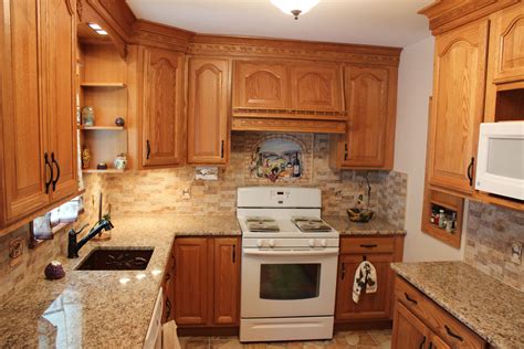 oak granite cabinets